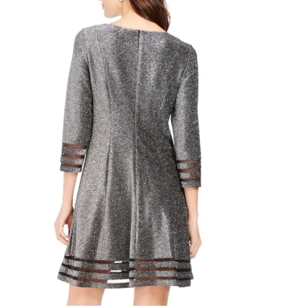 Women’s Formal Dress Cocktail Size 10P, 14P, 16W, 18W Silver Long Sleeve JHoward - Picture 14 of 14